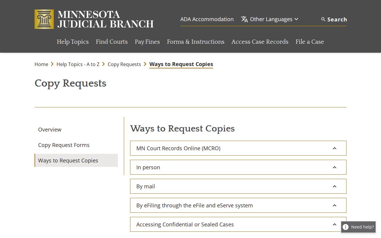Clay County court records copy request routes source