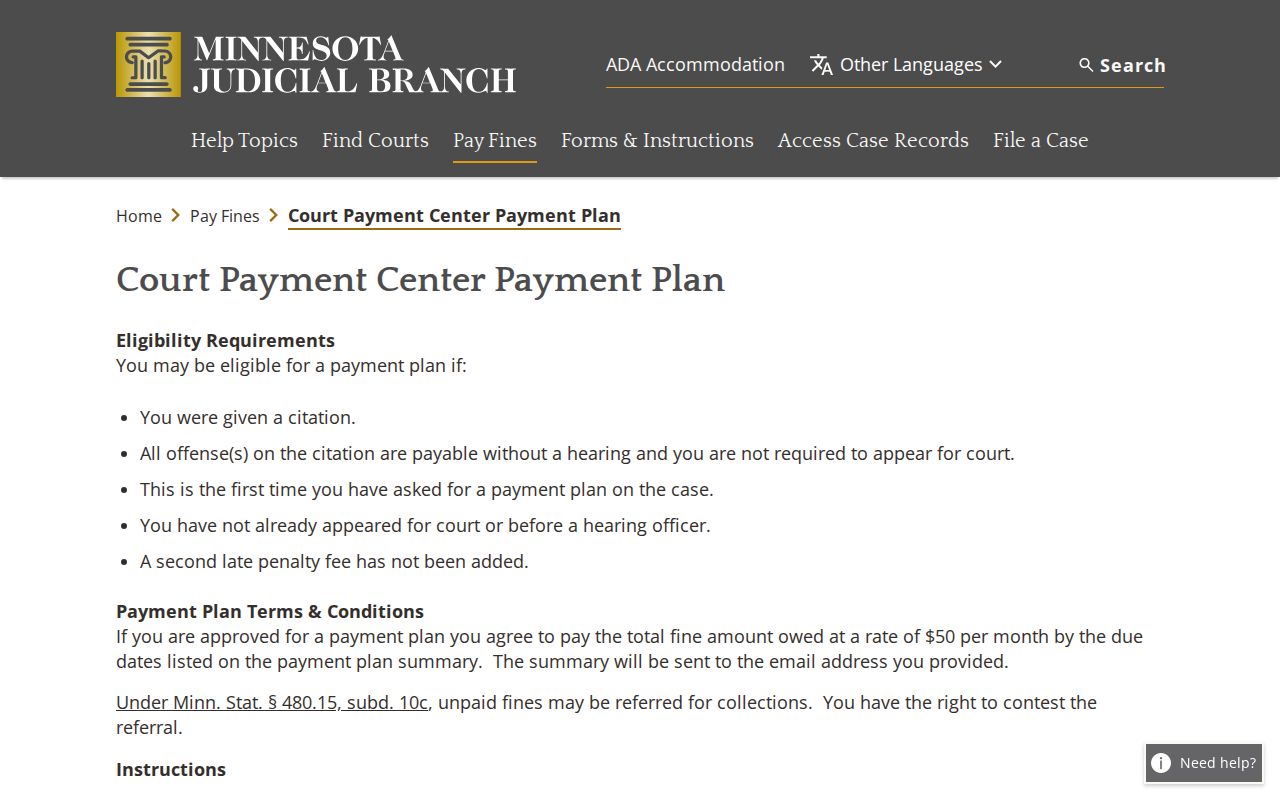 Clay County traffic court records payment plan source