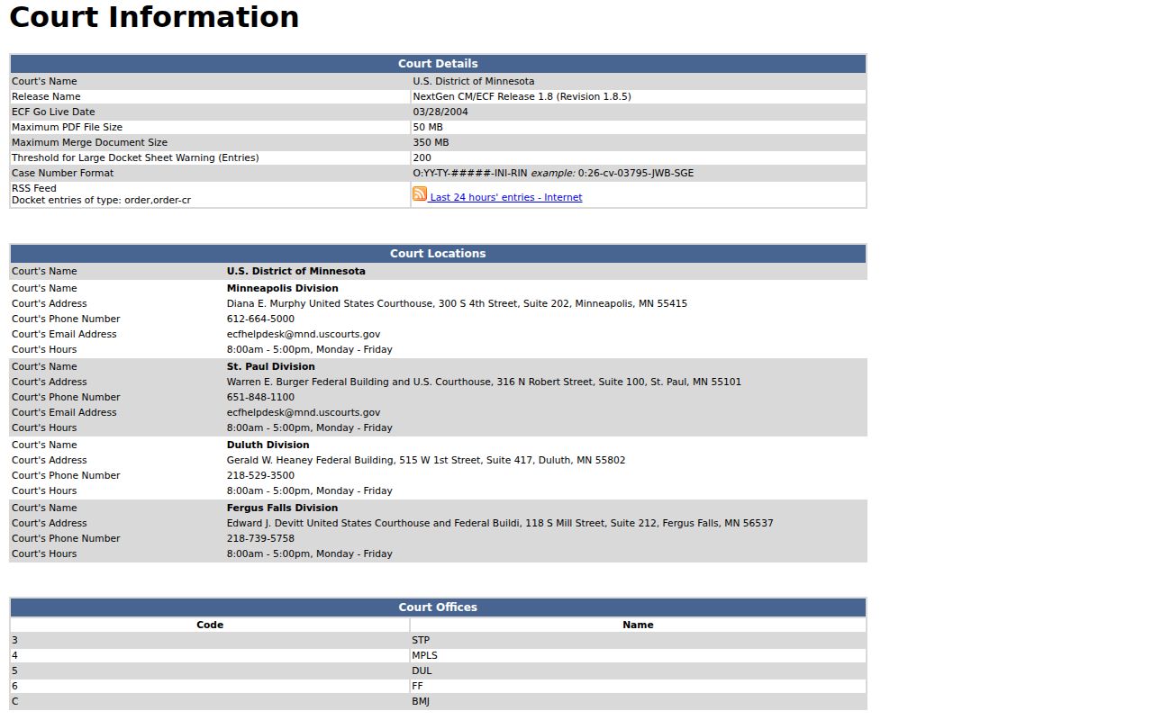Clay County court docket federal CM ECF source