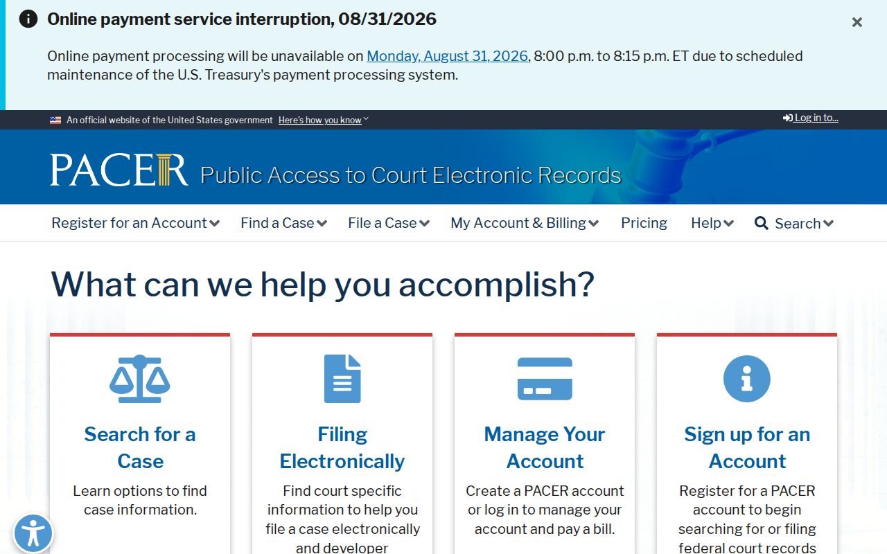 Clay County court docket PACER source